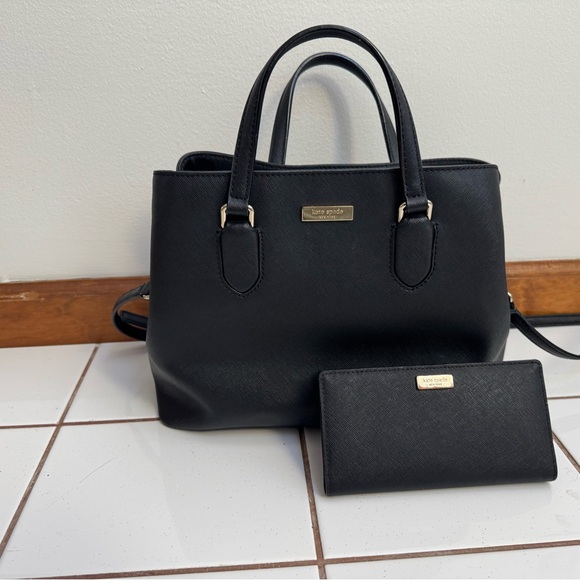 Kate Spade New York Laurel Way Evangeline Black Purse with Crossbody Strap - Picture 2 of 8